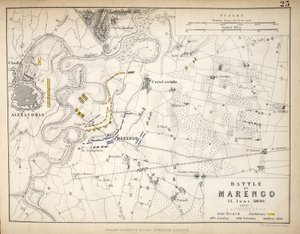 Mappa della battaglia di Marengo, pubblicata da William Blackwood and Sons, Edimburgo e Londra, 1848